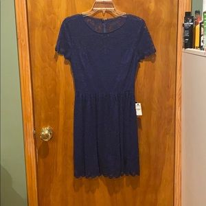 Size R Express Dark Blue Dress with lace